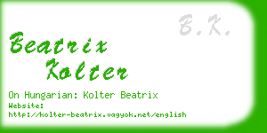 beatrix kolter business card